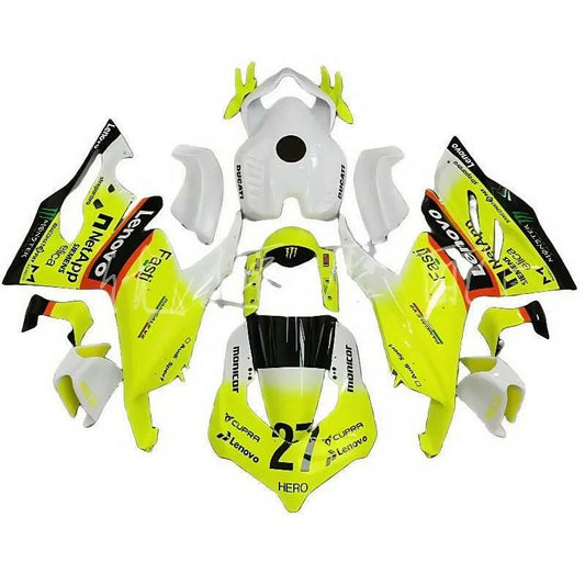 Fairing Kit For Ducati Panigale V2 21-22 White Fluorescent green ABS Bodywork - Hemoto Firings