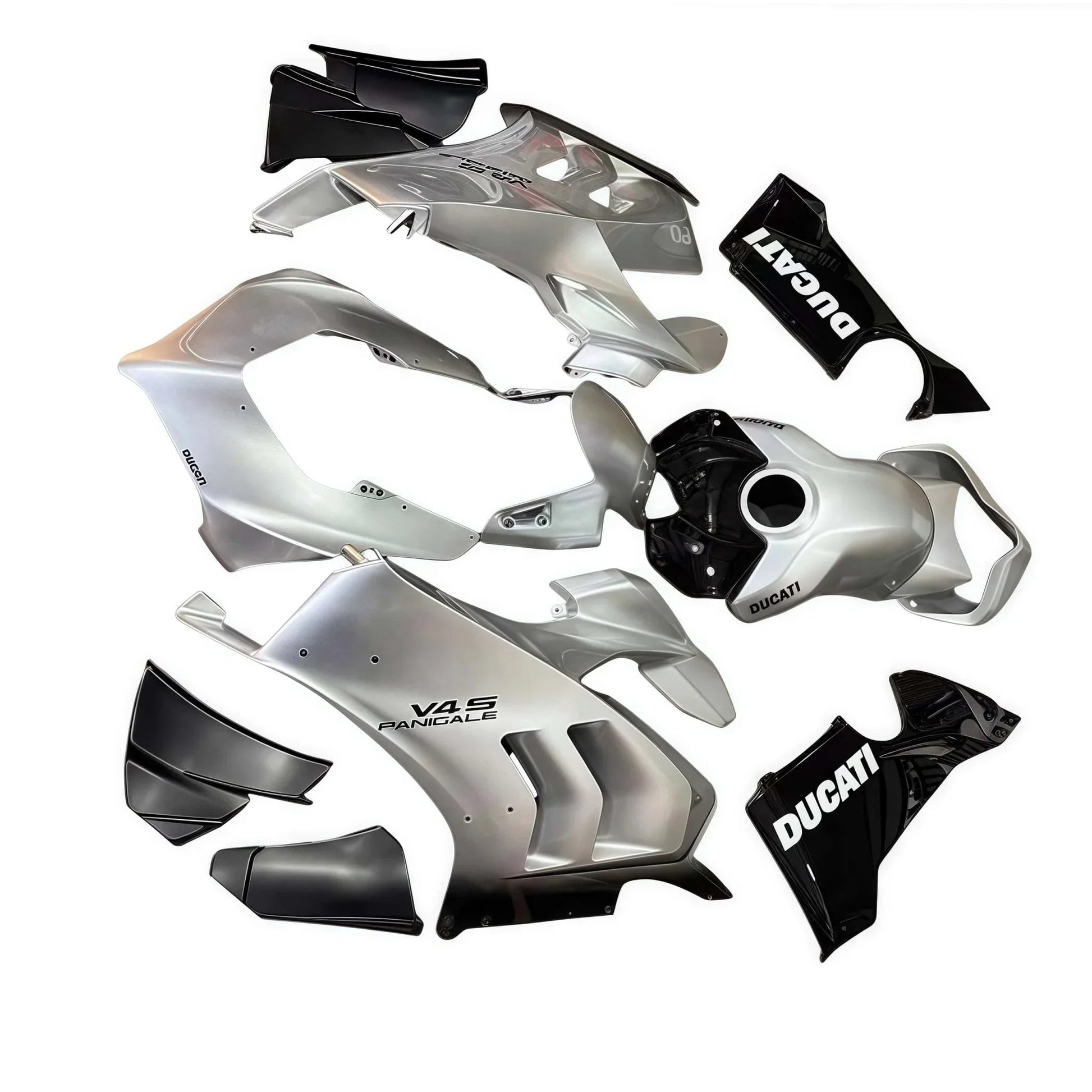 Fairing Kit For Ducati Panigale V4/V4S 22 - 24 Silver Black ABS Bodywork - Hemoto Firings