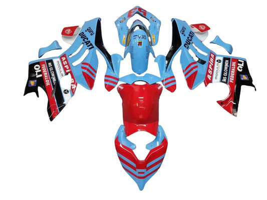 Fairing Kit For Ducati Panigale V4/V4S 22 - 24 Sky blue Red ABS Bodywork - Hemoto Firings