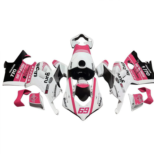 Fairing Kit For Ducati Panigale V4/V4S 22 - 24 White Pink Black ABS Bodywork - Hemoto Firings