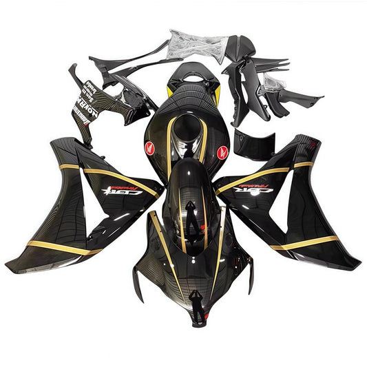 Fairing Kit For Honda cbr1000rr 08 - 11 ABS Black Yellow Bodywork - Hemoto Firings